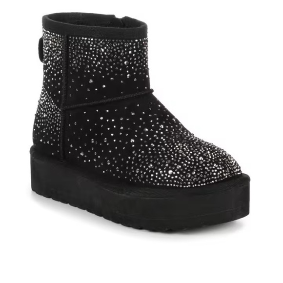 NEW!!!! Madden Girl Platform Rhinestone Bootie Black Kids Size 5 Women’s size 7 - Picture 4 of 12